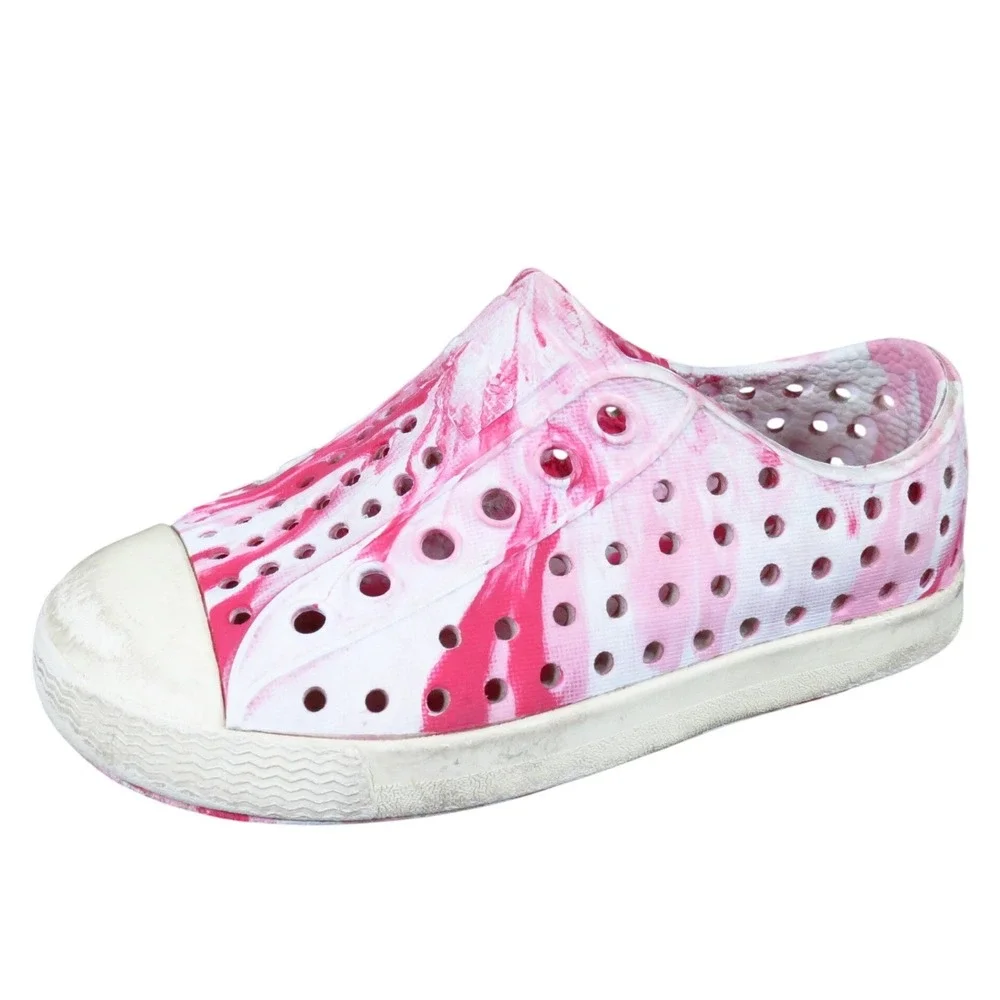 Native Jefferson Marbled Toddler Girl Sandal Size‎ 6 Water Play Pink White EVA